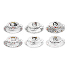 Vista Alegre Rainhas de Portugal Set of 6 Tea Cups with Saucers on a white background