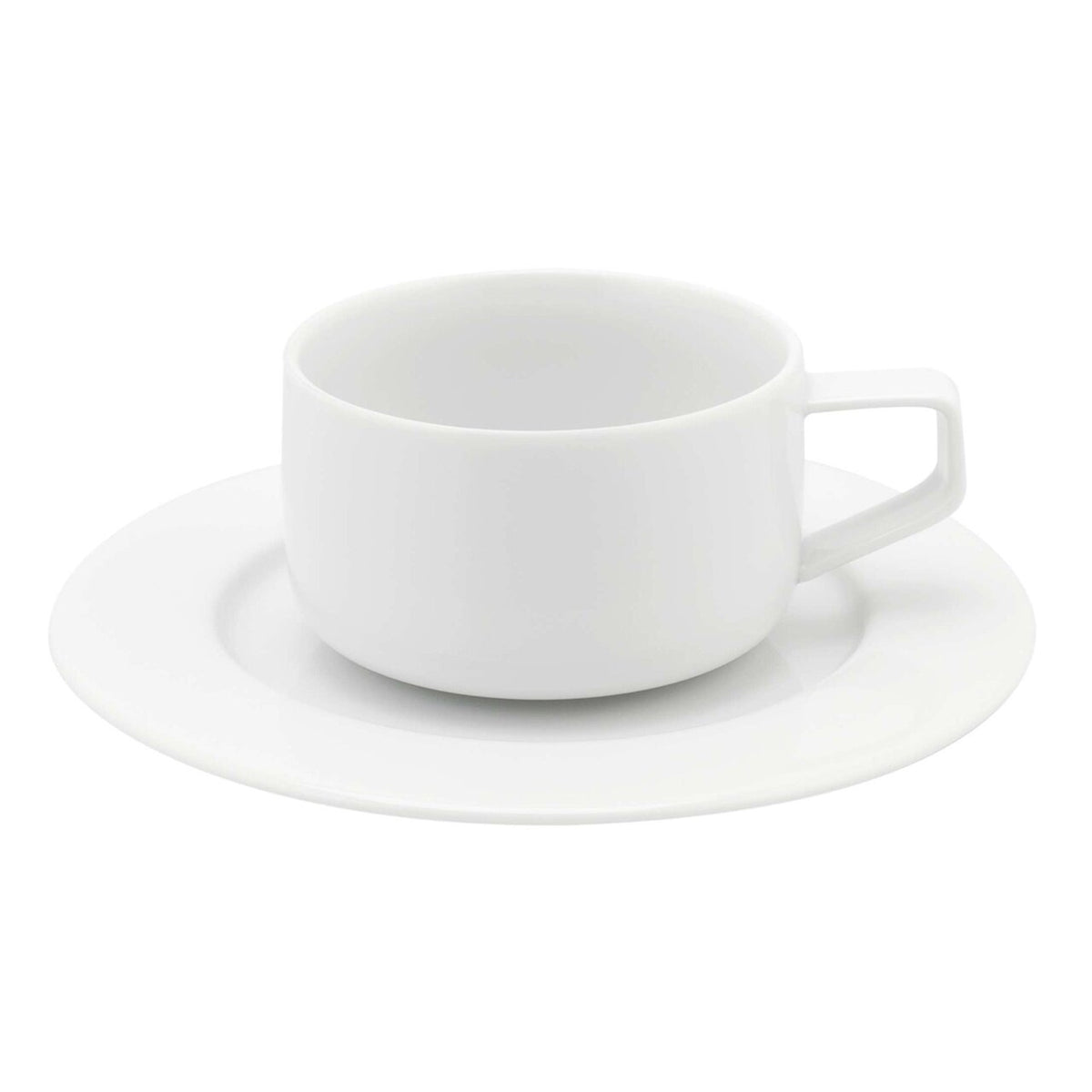 Vista Alegre Silkroad White Coffee Cup and Saucer on a white background