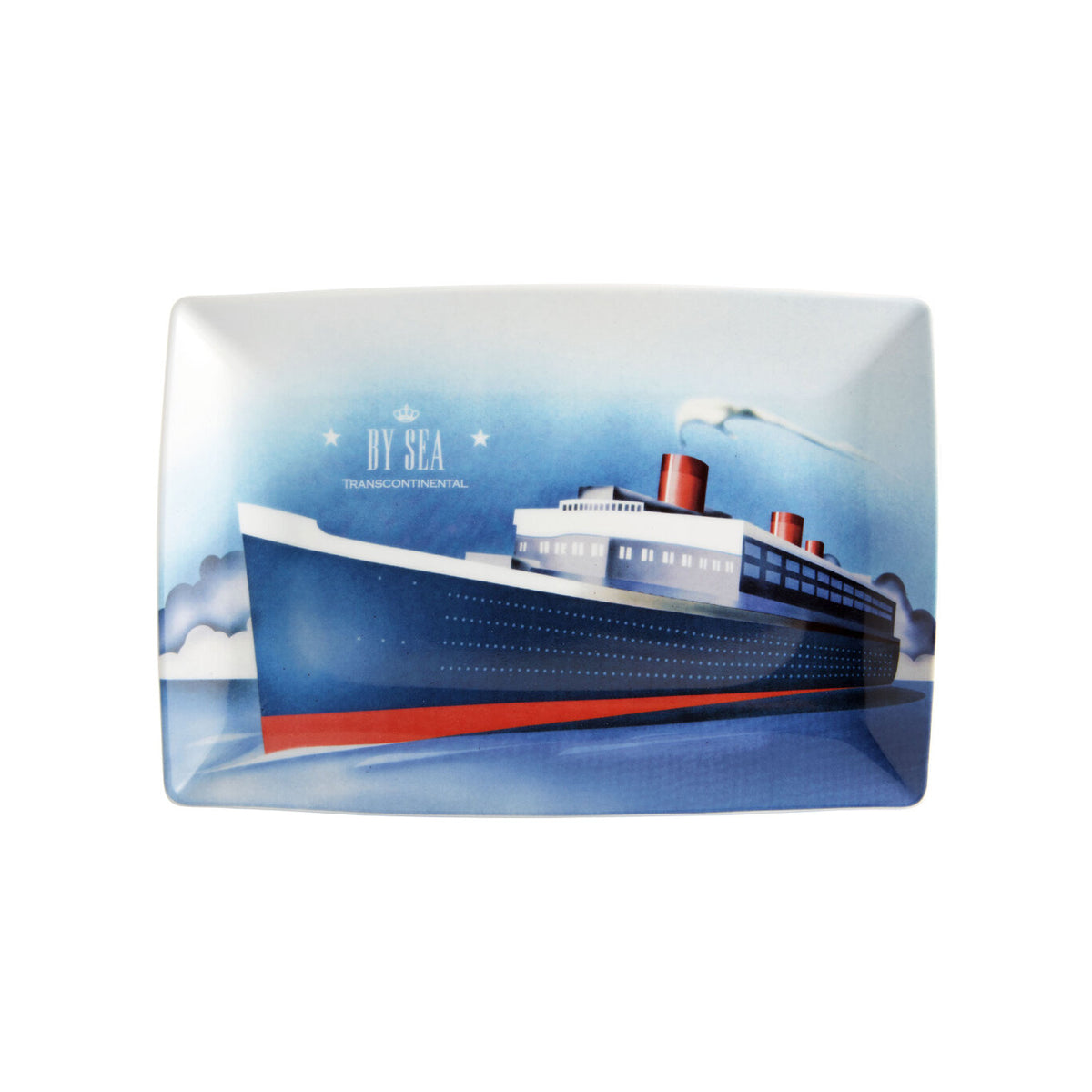 Vista Alegre Transcontinental Rectangular Plate by Sea on a white background