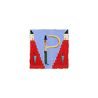 Vista Alegre Vida Alegre Porcelain Plaque Letter P on a white background