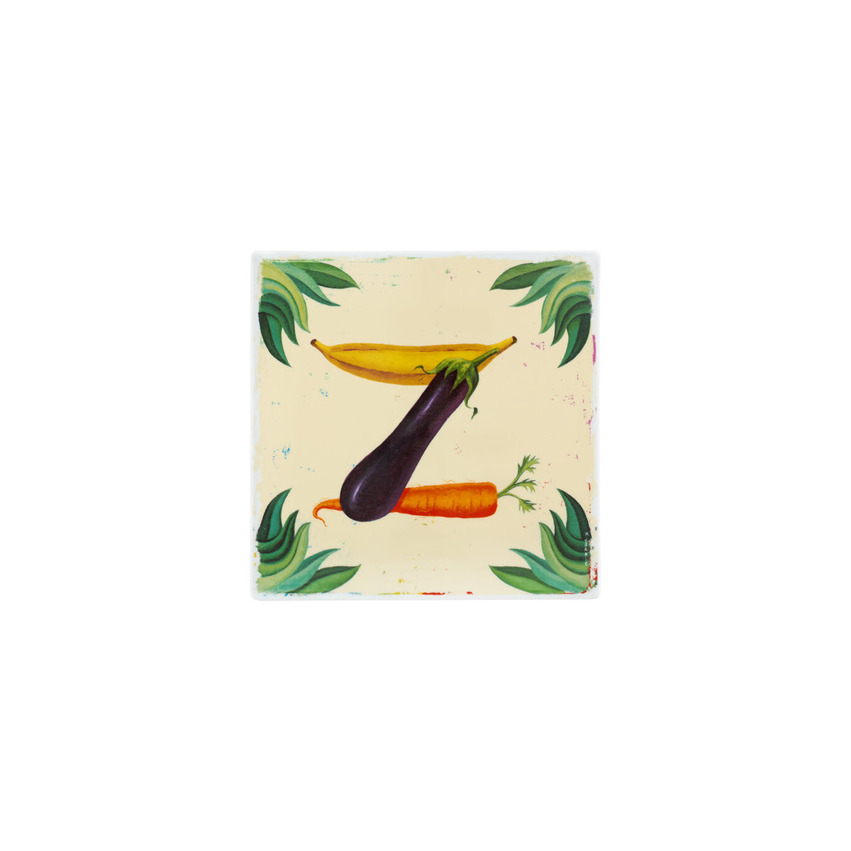 Vista Alegre Vida Alegre Porcelain Plaque Letter Z on a white background