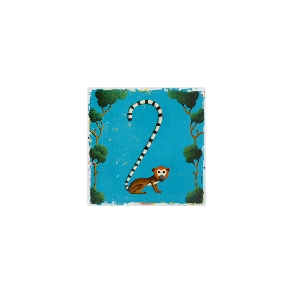 Vista Alegre Vida Alegre Porcelain Plaque Number 2 on a white background