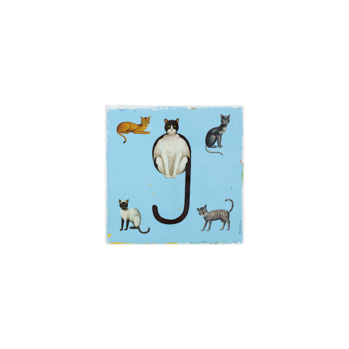 Vista Alegre Vida Alegre Porcelain Plaque Number 9 on a white background