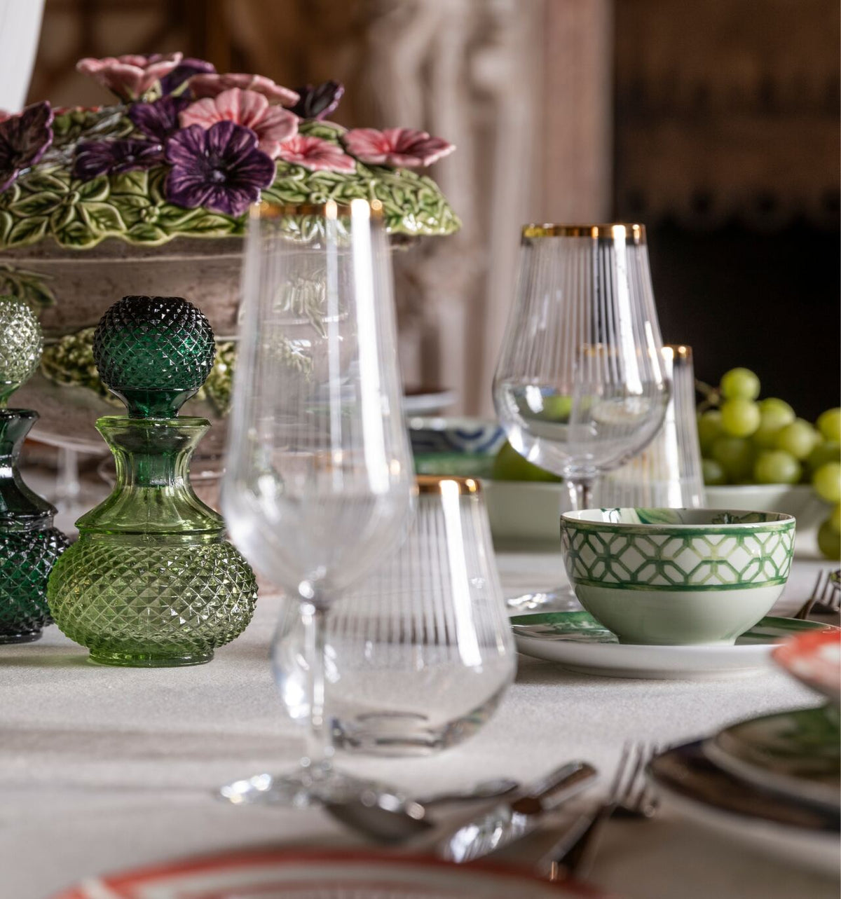 Vista Alegre Winter Garden Wine Goblet, view 3