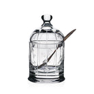 William Yeoward Abby Honey Jar and Spoon, handmade crystal, on a white background