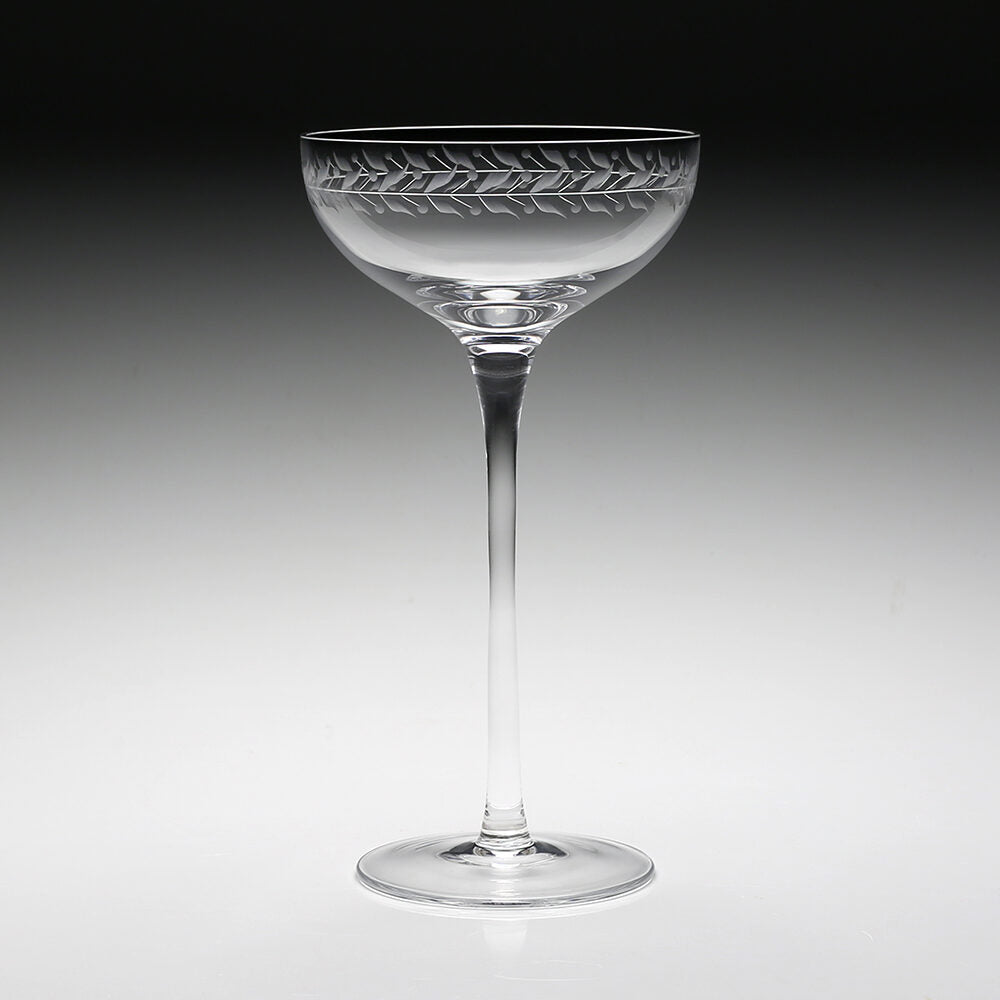 William Yeoward Ada Tall Coupe, handmade crystal, on a white background