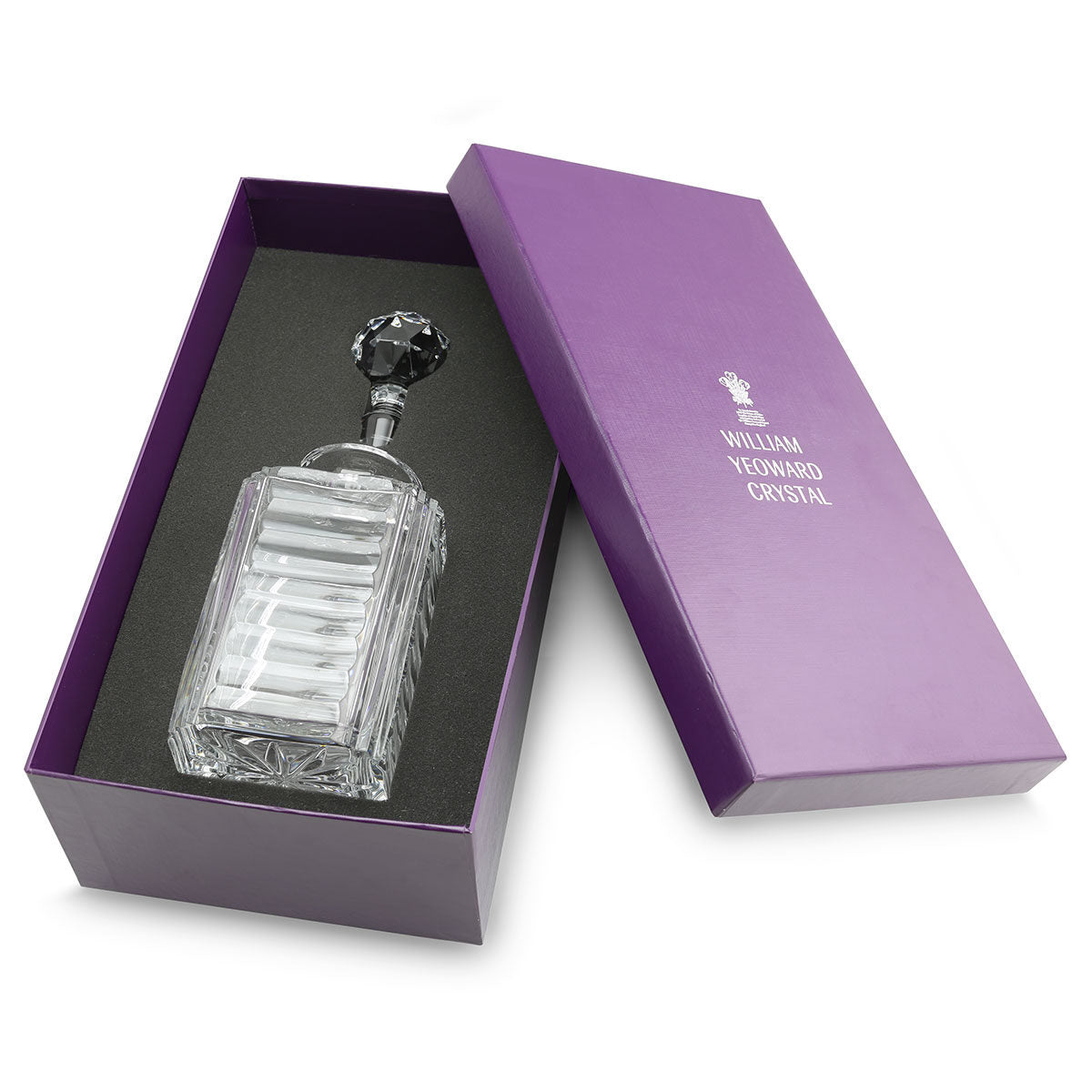 William Yeoward Adele Gift Boxed Square Decanter, handmade crystal, detail view