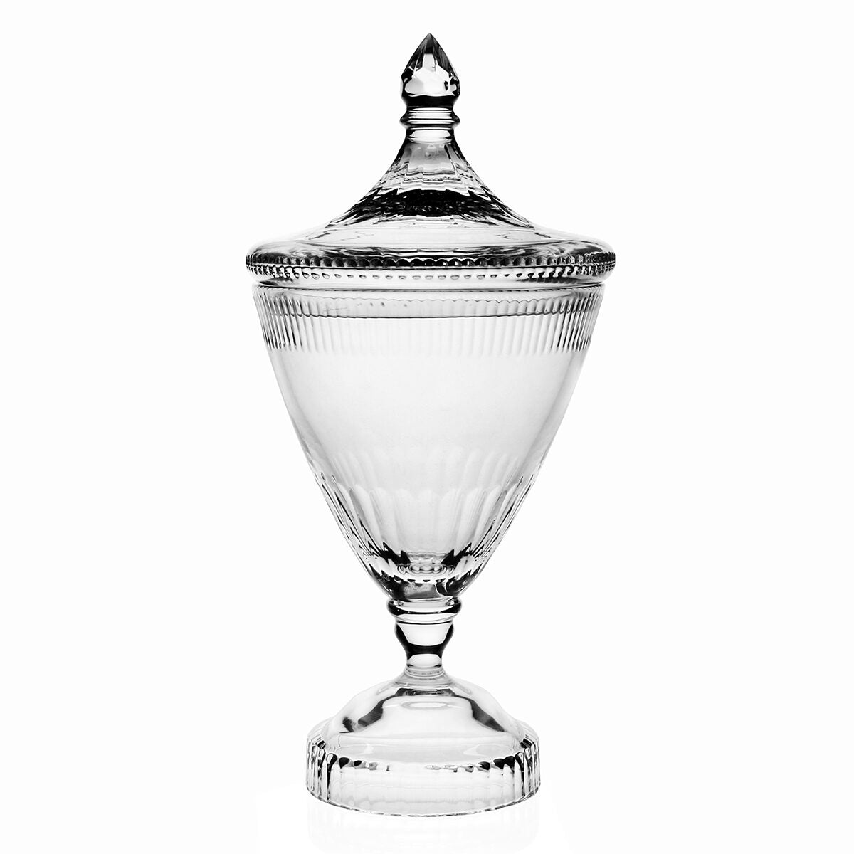 William Yeoward Allegra Covered Vase 23½" / 59.5cm, handmade crystal, on a white background