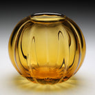 William Yeoward Amalfi Pumpkin Vase Amber in Amber, handmade crystal, detail view