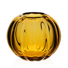 William Yeoward Amalfi Pumpkin Vase Amber in Amber, handmade crystal, on a white background