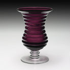 William Yeoward Amethyst Footed Vase Ripples 8½" / 215mm in Amethyst, handmade crystal, detail view