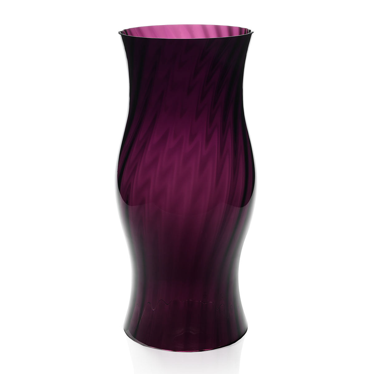 William Yeoward Amethyst Hurricane shade 20" / 51cm in Amethyst, handmade crystal, on a white background