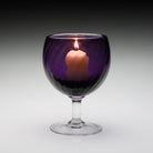William Yeoward Amethyst Table Lamp & Candle in Amethyst, handmade crystal, detail view
