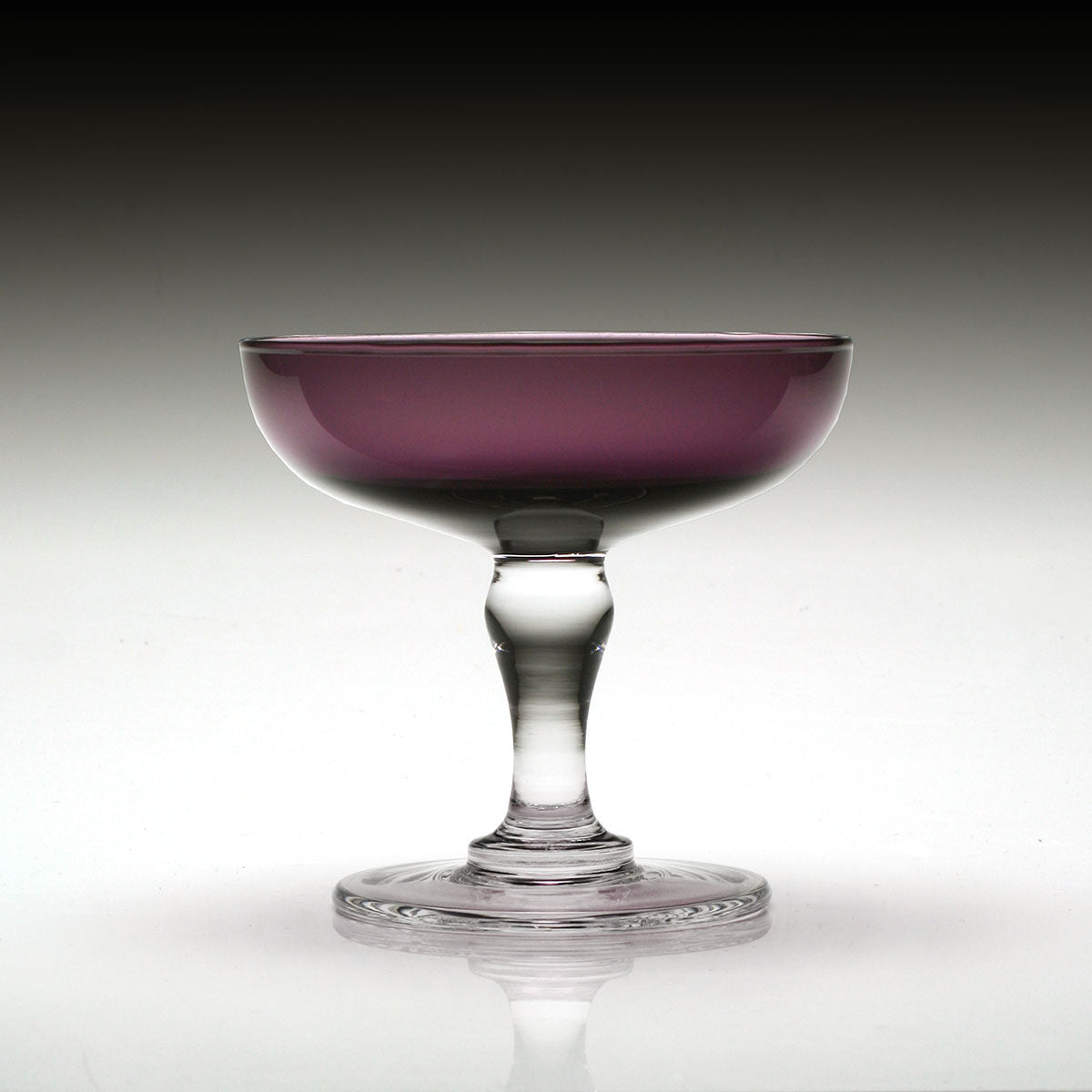 William Yeoward Amethyst Tazza in Amethyst, handmade crystal, detail view