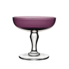 William Yeoward Amethyst Tazza in Amethyst, handmade crystal, on a white background