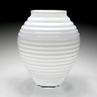 William Yeoward Ariadne Vase 11" / 28cm in White, handmade crystal, detail view