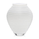 William Yeoward Ariadne Vase 11" / 28cm in White, handmade crystal, on a white background