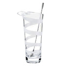 William Yeoward Bella Bianca Cocktail Mixer & Spoon in White, handmade crystal, detail view