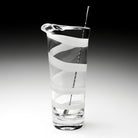 William Yeoward Bella Bianca Cocktail Mixer & Spoon in White, handmade crystal, detail view