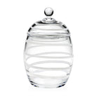 William Yeoward Bella Bianca Cookie Jar in White, handmade crystal, on a white background
