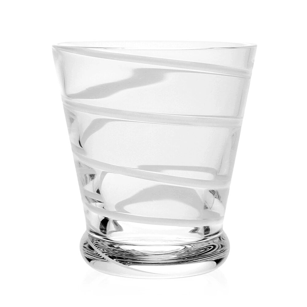 William Yeoward Bella Bianca Old Fashioned Tumbler in White, handmade crystal, on a white background