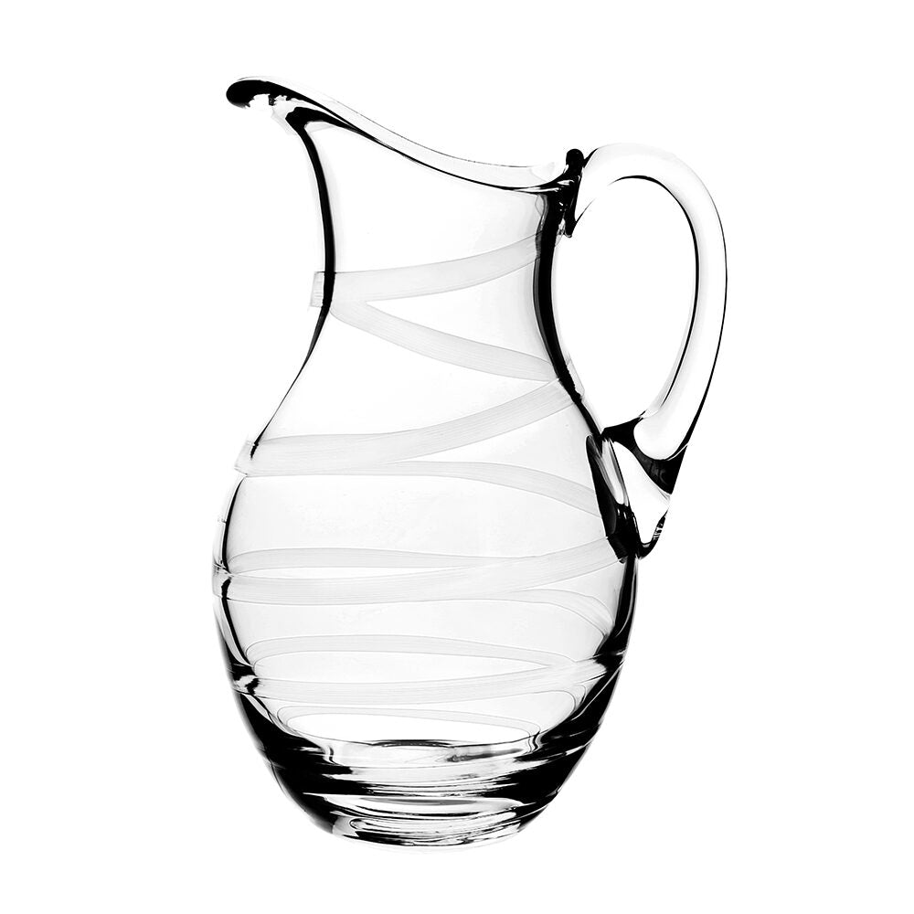 William Yeoward Bella Bianca Pitcher in White, handmade crystal, on a white background