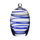 William Yeoward Bella Blue Candy Jar in Blue, handmade crystal, on a white background