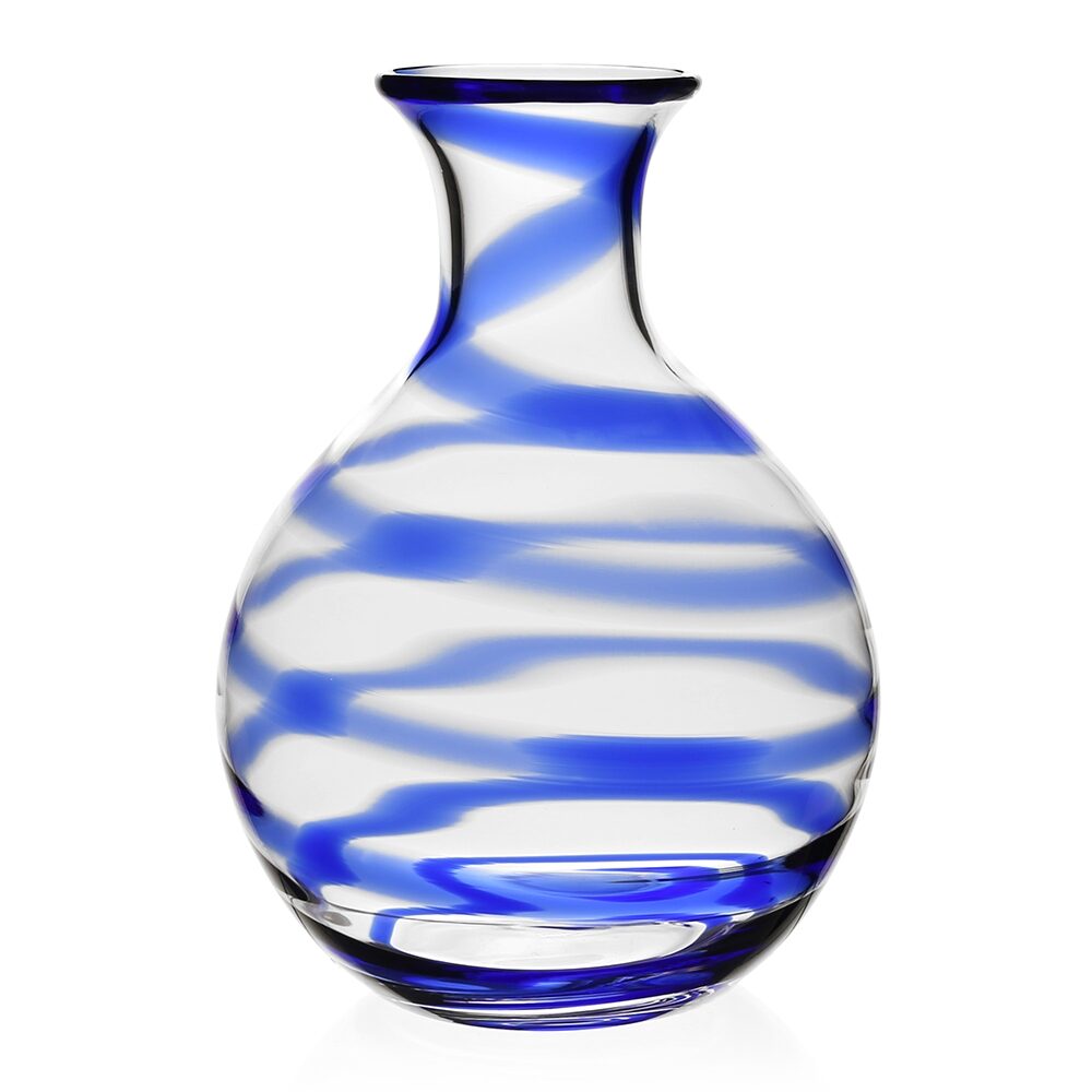 William Yeoward Bella Blue Carafe Magnum / 1.5L in Blue, handmade crystal, on a white background