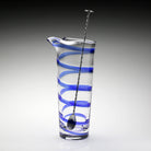 William Yeoward Bella Blue Cocktail Mixer and Spoon in Blue, handmade crystal, detail view