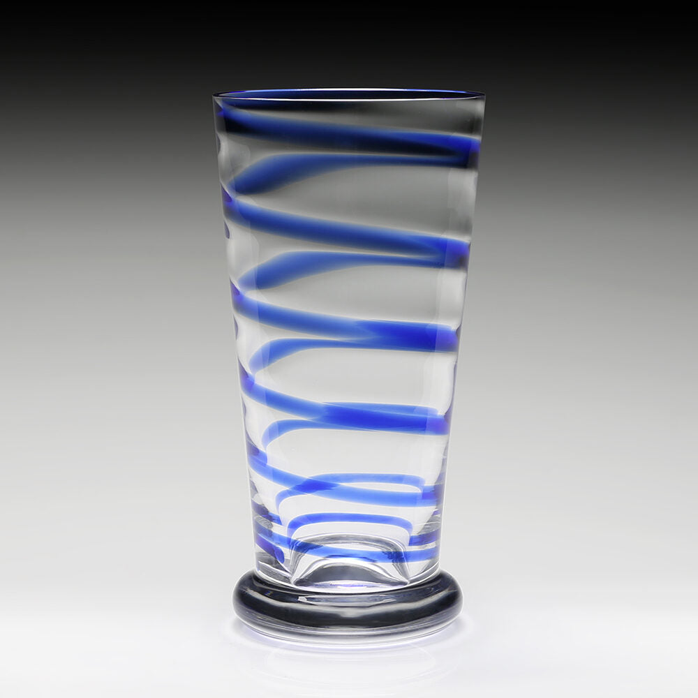William Yeoward Bella Blue Highball Tumbler in Blue, handmade crystal, detail view