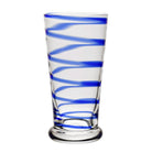 William Yeoward Bella Blue Highball Tumbler in Blue, handmade crystal, on a white background