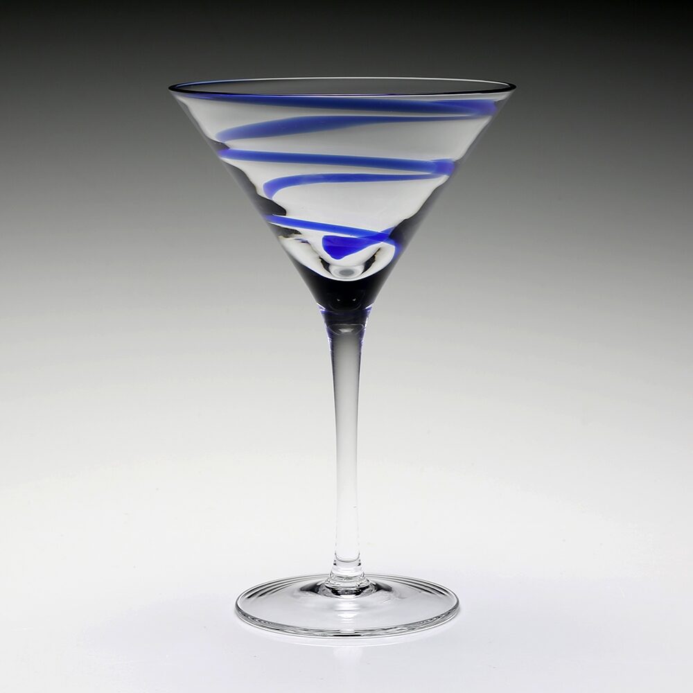 William Yeoward Bella Blue Martini in Blue, handmade crystal, detail view