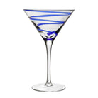 William Yeoward Bella Blue Martini in Blue, handmade crystal, on a white background