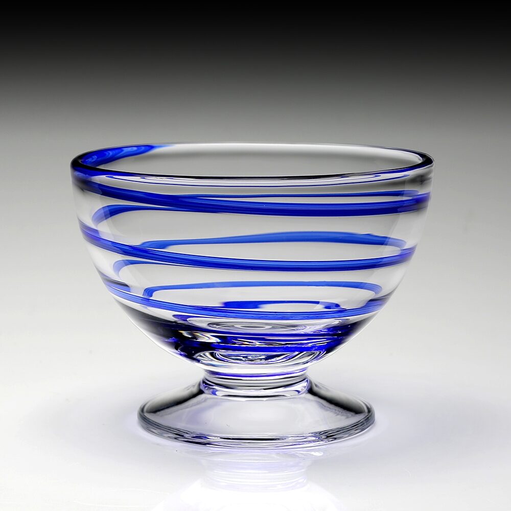 William Yeoward Bella Blue Nut Bowl in Blue, handmade crystal, detail view