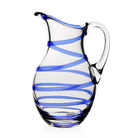 William Yeoward Bella Blue Pitcher in Blue, handmade crystal, on a white background