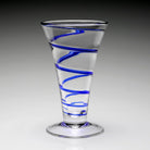 William Yeoward Bella Blue Vase 9" / 23cm in Blue, handmade crystal, detail view