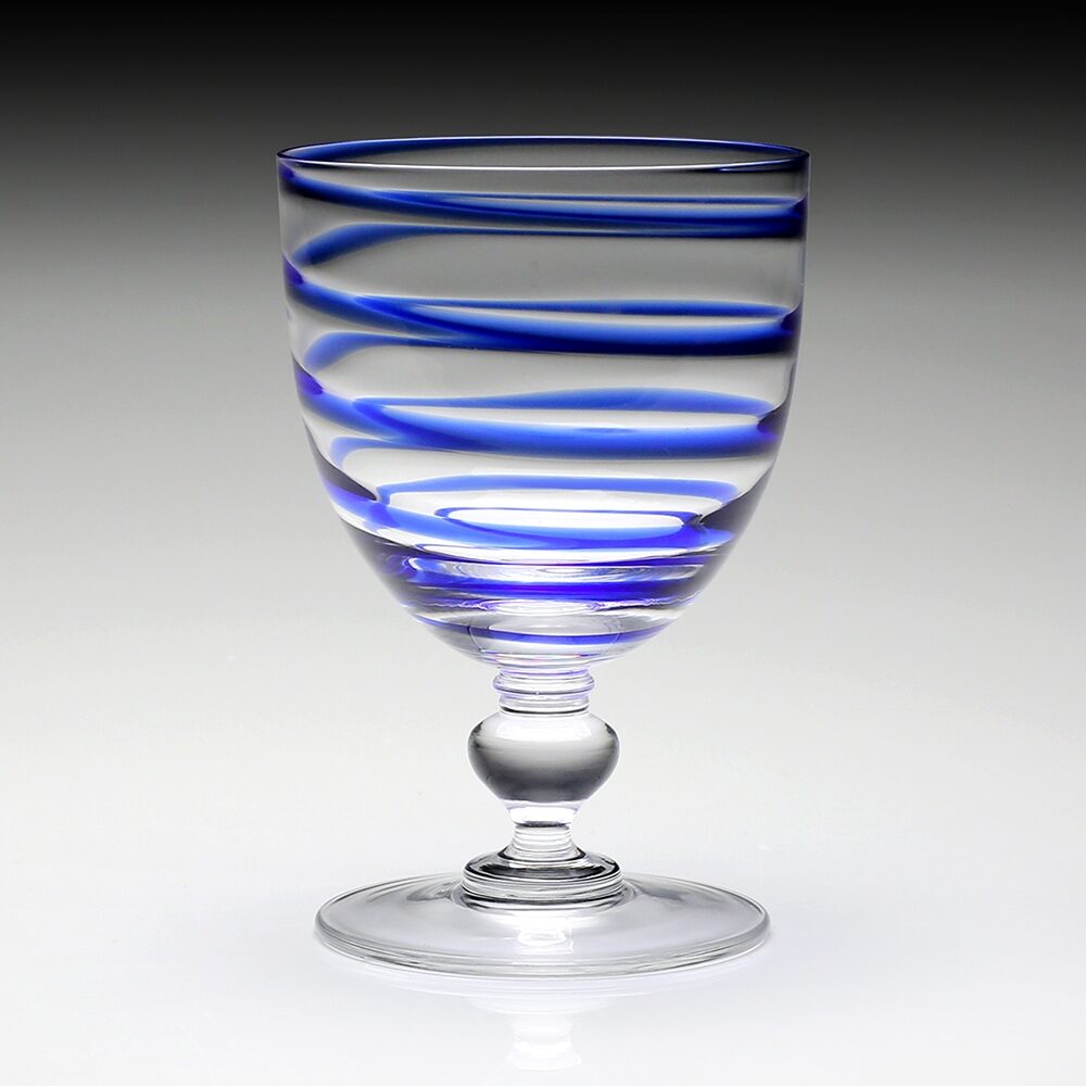 William Yeoward Bella Blue Wine in Blue, handmade crystal, detail view