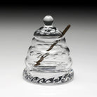 William Yeoward Buzzy Honey Jar with Spoon, handmade crystal, detail view