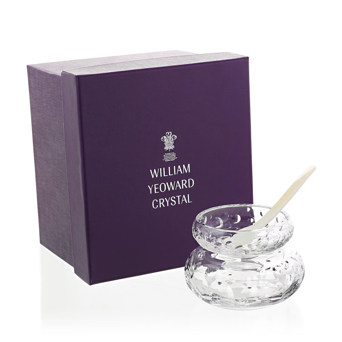 William Yeoward Caprice Caviar Server for 2 with Spoon, handmade crystal, detail view