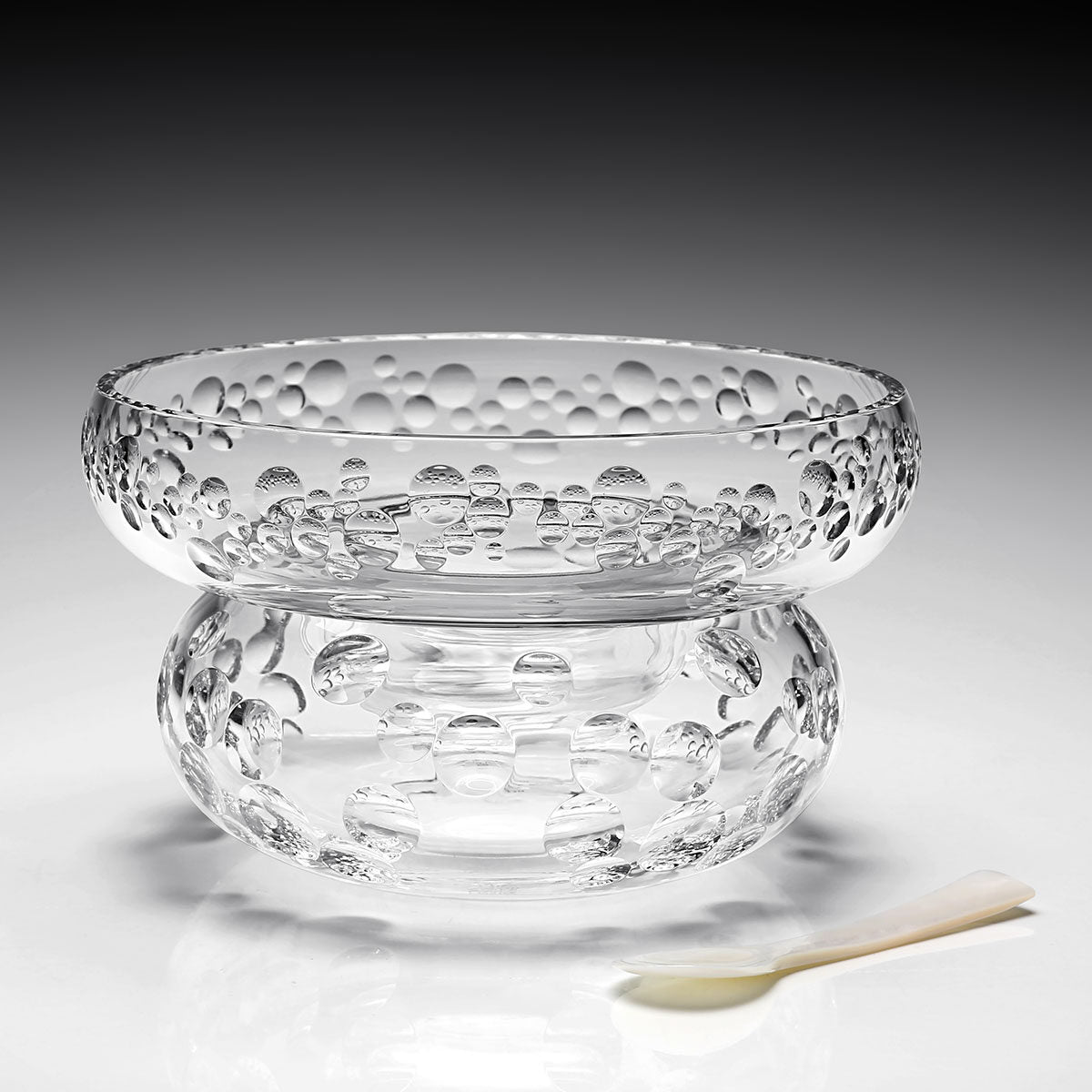 William Yeoward Caprice Caviar Server & Spoon, handmade crystal, detail view