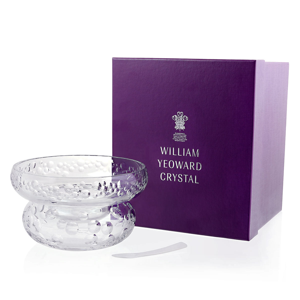 William Yeoward Caprice Caviar Server & Spoon, handmade crystal, detail view