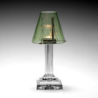 William Yeoward Carmen Candle Lamp Green 12" / 30.5cm in Green, handmade crystal, detail view