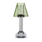 William Yeoward Carmen Candle Lamp Green 12" / 30.5cm in Green, handmade crystal, on a white background