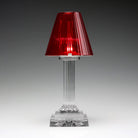 William Yeoward Carmen Candle Lamp Scarlet 12" / 30.5cm in Scarlet, handmade crystal, detail view