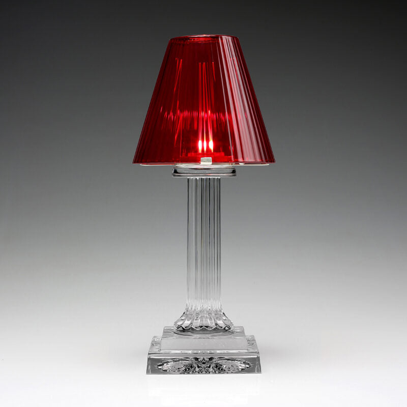 William Yeoward Carmen Candle Lamp Scarlet 12" / 30.5cm in Scarlet, handmade crystal, detail view
