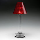 William Yeoward Carmen Candle Lamp Scarlet 16" / 40.5cm in Scarlet, handmade crystal, detail view
