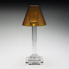 William Yeoward Carmen Candle Lamp Golden Amber 16" / 40.5cm in Golden Amber, handmade crystal, detail view