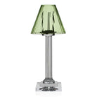 William Yeoward Carmen Candle Lamp Green 16" / 40.5cm in Green, handmade crystal, on a white background