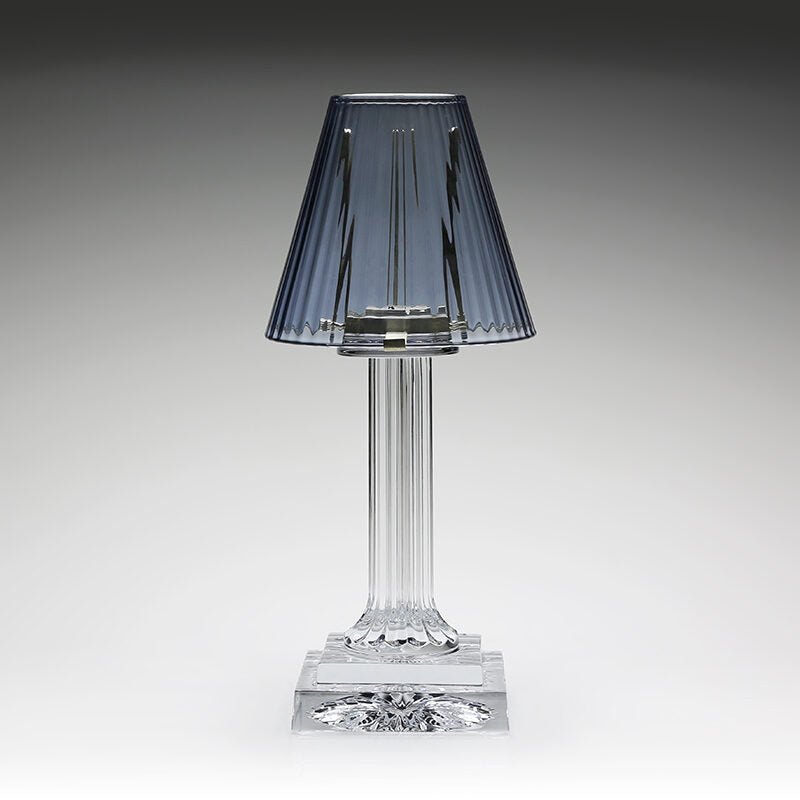 William Yeoward Carmen Candle Lamp Ocean Blue 12" / 30.5cm in Blue, handmade crystal, detail view