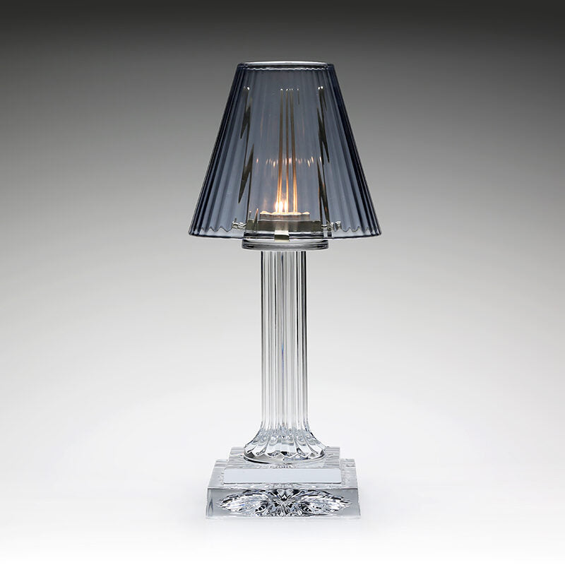 William Yeoward Carmen Candle Lamp Ocean Blue 12" / 30.5cm in Blue, handmade crystal, detail view